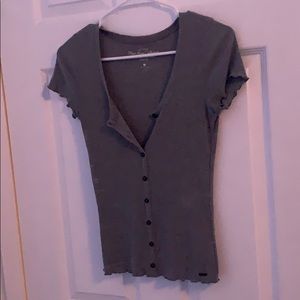 Grey Hollister buttoned tee